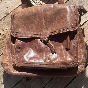 The Sak messenger tote brown leather bag